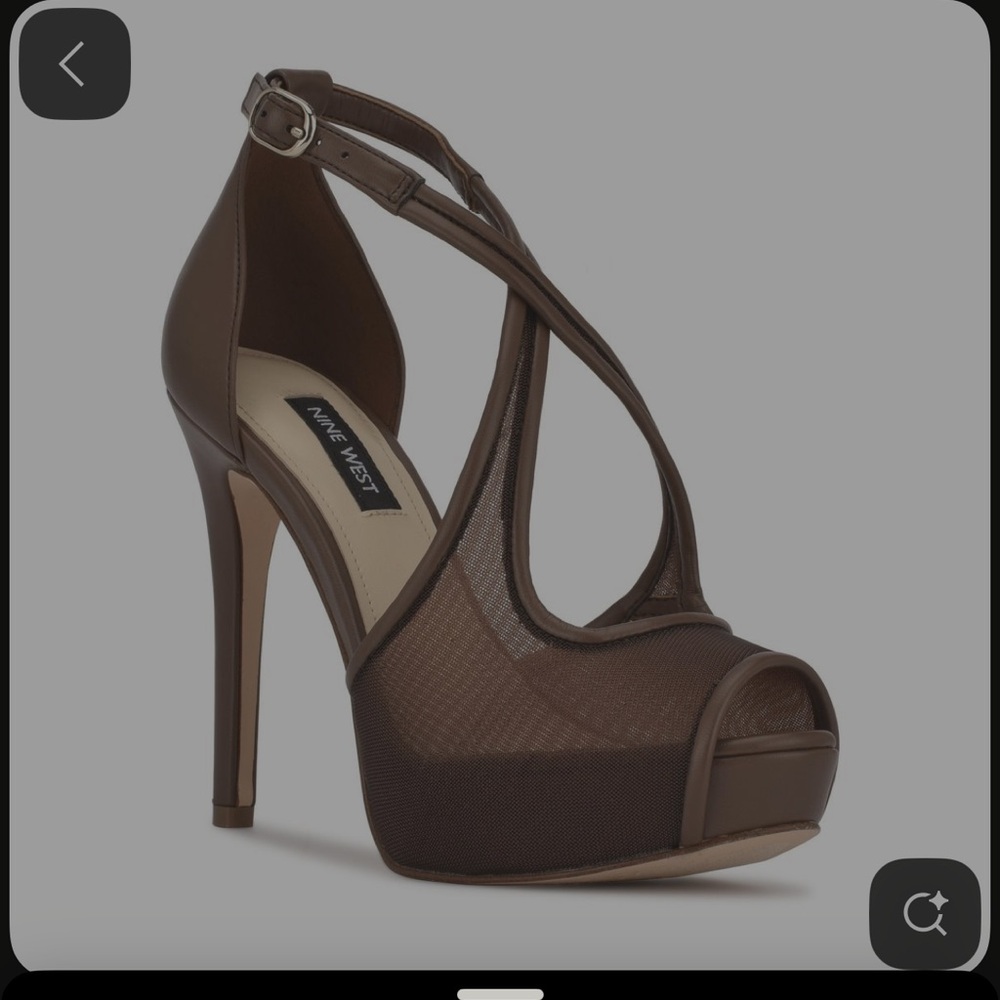 Nine West Brown Peep Toe Heels